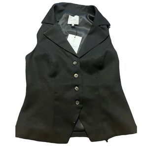 Reformation Taryn Vest Black Tailored Office Minimalist Preppy Size 2